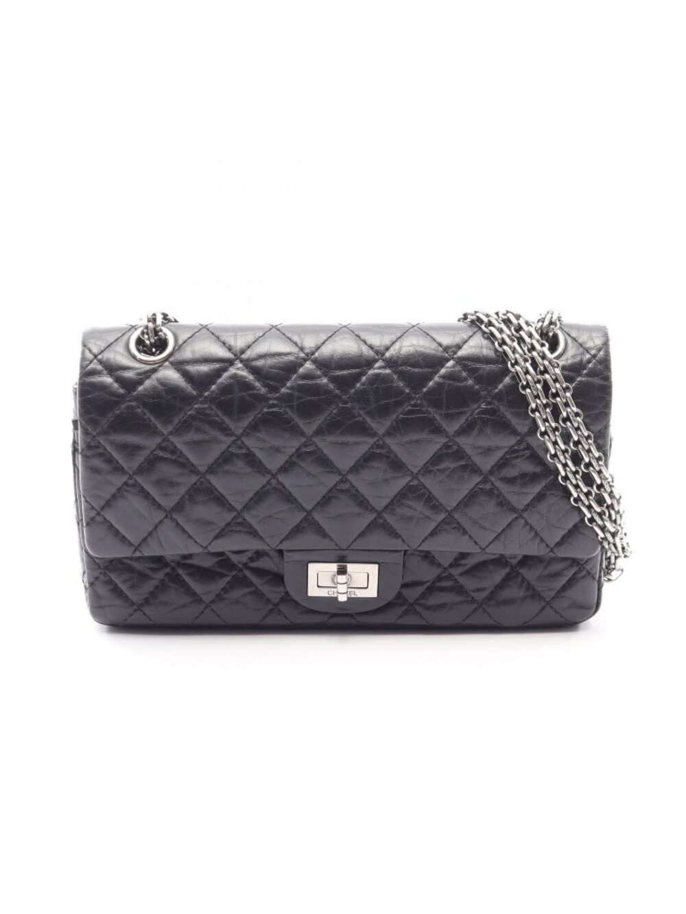 Chanel Shoulder Bag 2.55 Quilted Mademoiselle Chain Black Calf Double Flap